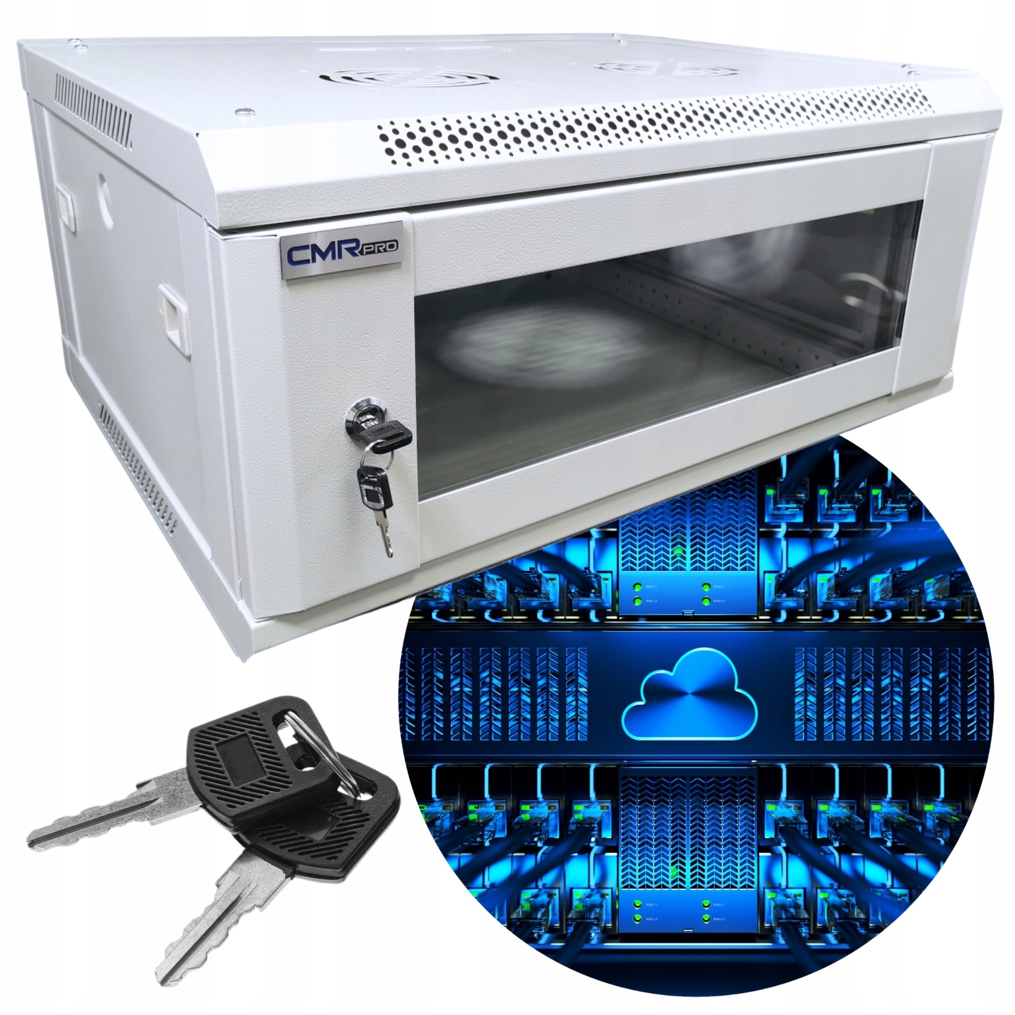 Szafa wisząca Rack CMR-CAB-04-450 4U 19" 600x450x280mm na rejestrator Cctv