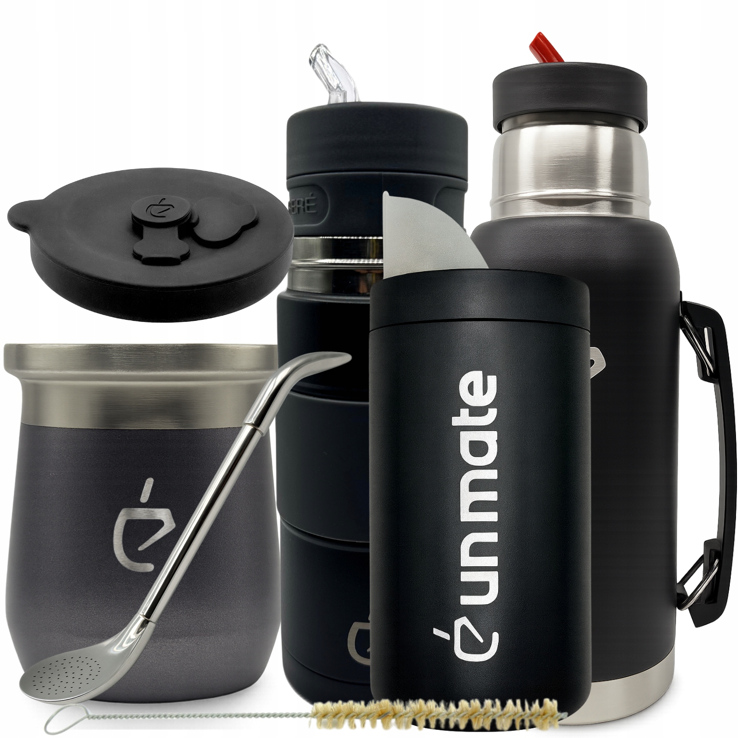 Sada yerba mate Travel 7v1: Termolid DualFlow, yerbomos, yerbera, termoska