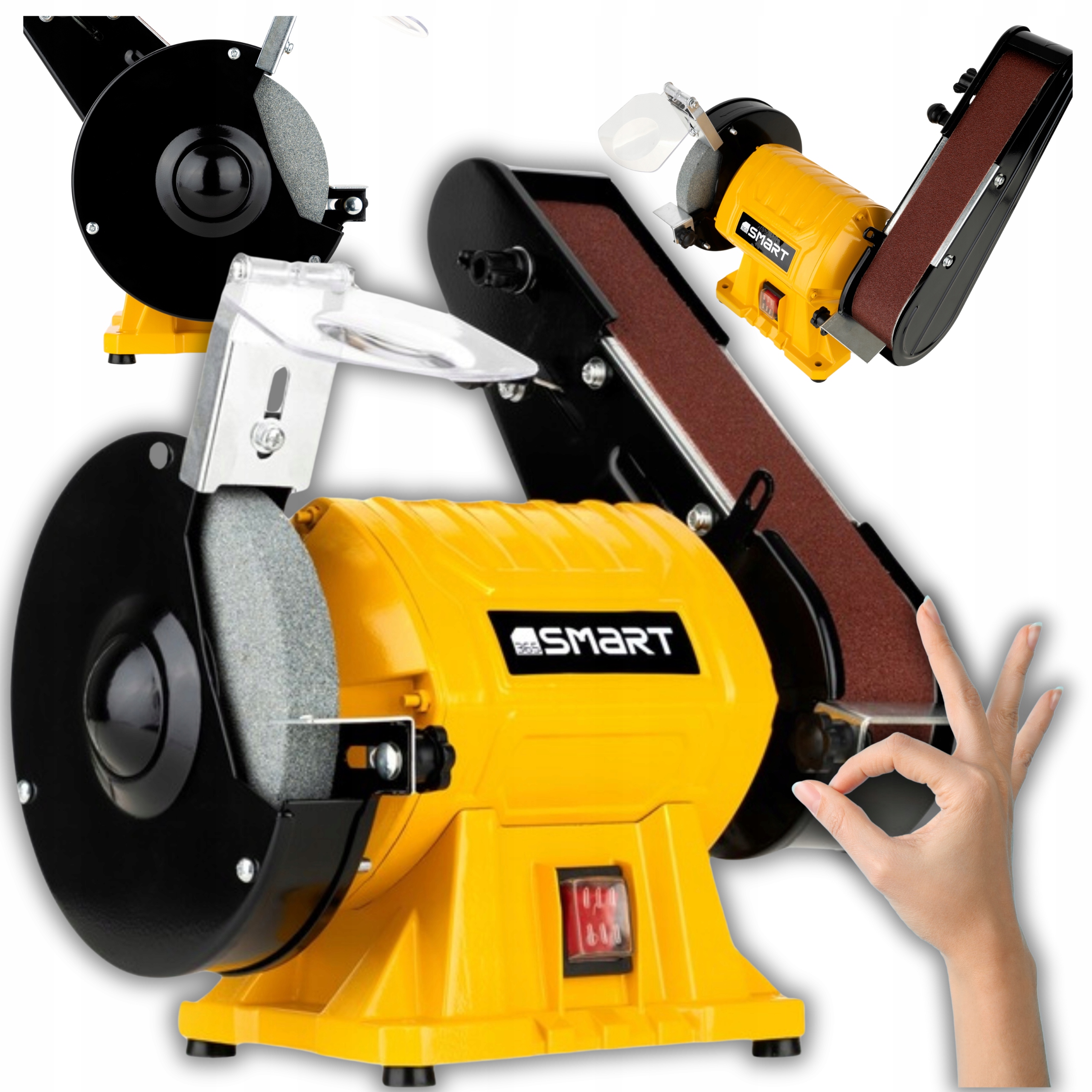 Szlifierka Stołowa Taśmowa do drewna metalu 250W Kamień 150mm G36 SMART365