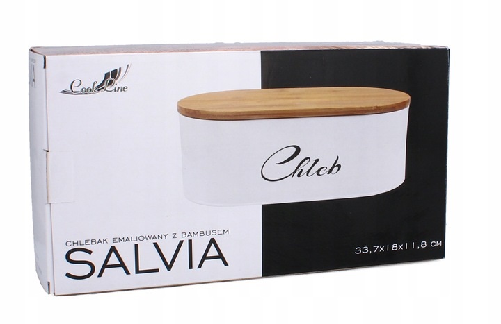 CHLEBAK EMALIOWANY Z POKRYWĄ BAMBUSOWĄ DESKĄ BIAŁY Kod producenta NEL7175