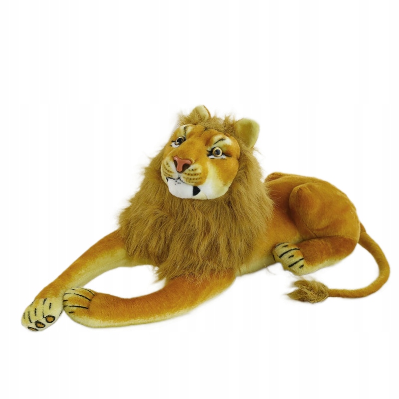 Gigantyczna Maskotka Pluszak Zabawka Lew Grzywa Safari 85 cm ogon 35 cm