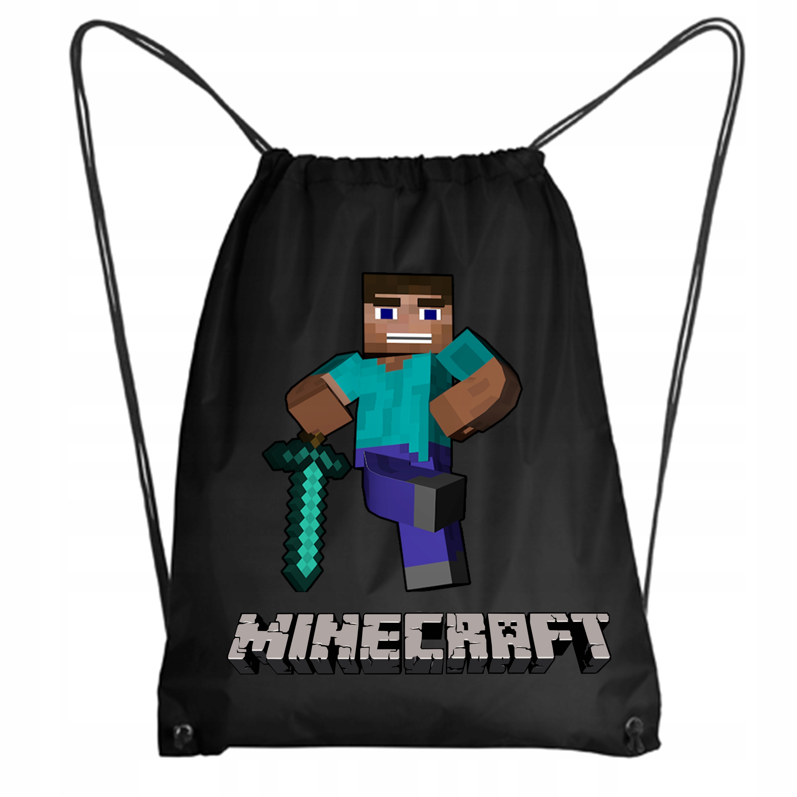 Worek Szkolny Na Buty Plecak WF Minecraft + IMIĘ 3