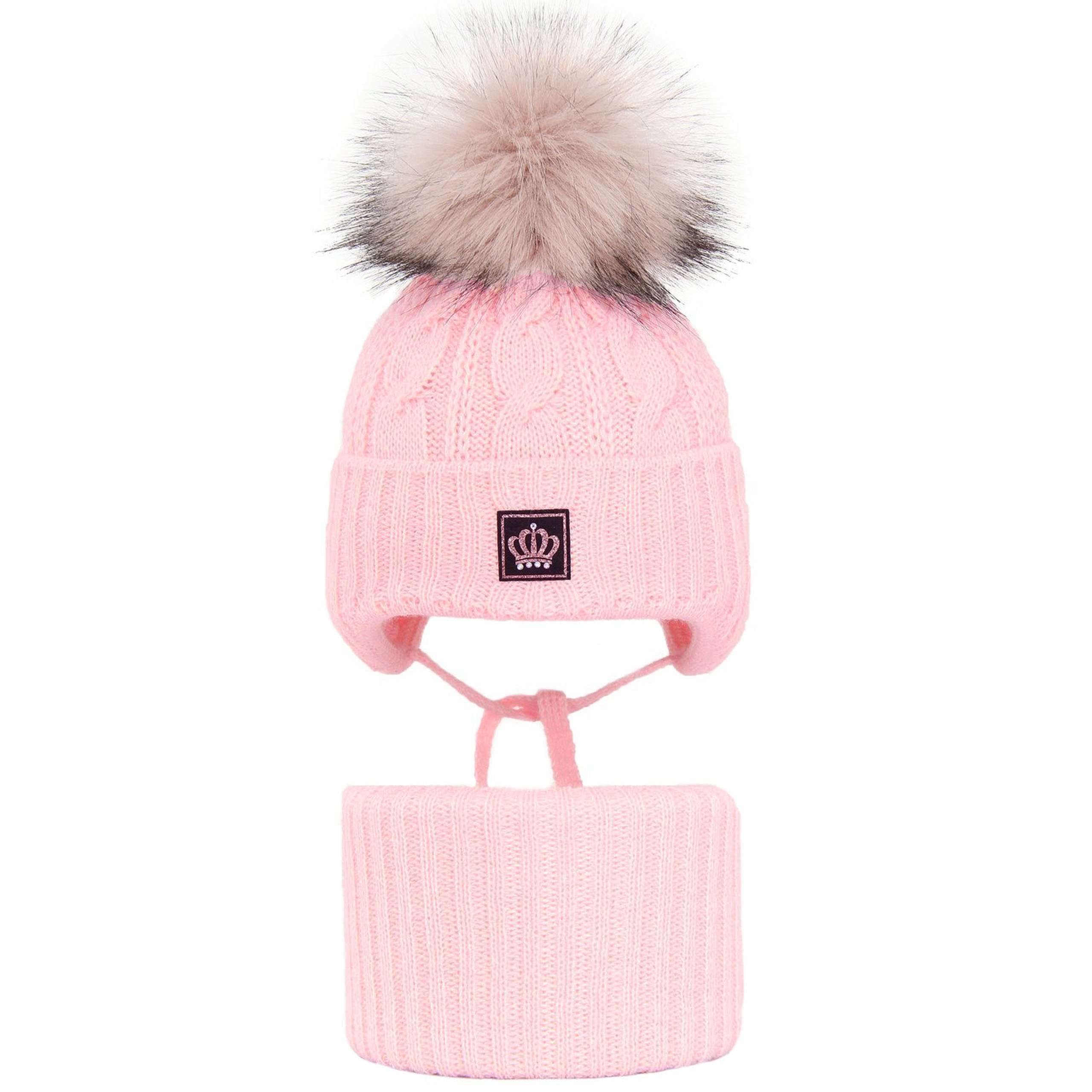 

Komplet Zimowy Czapka Z Pomponem 46-48cm, 1-2 lata