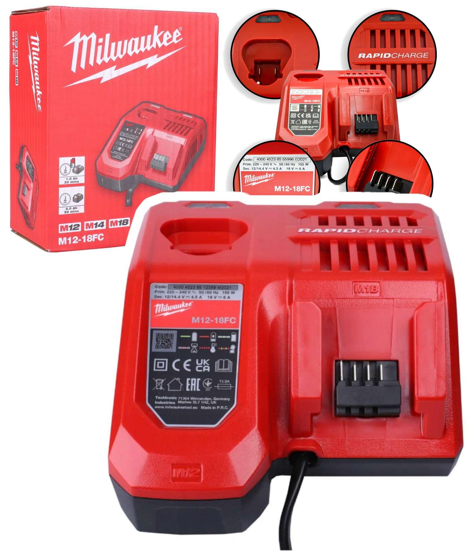 Milwaukee M12-18FC Ładowarka do Akumulatorów Szybka M12 M18 6A 4932451079