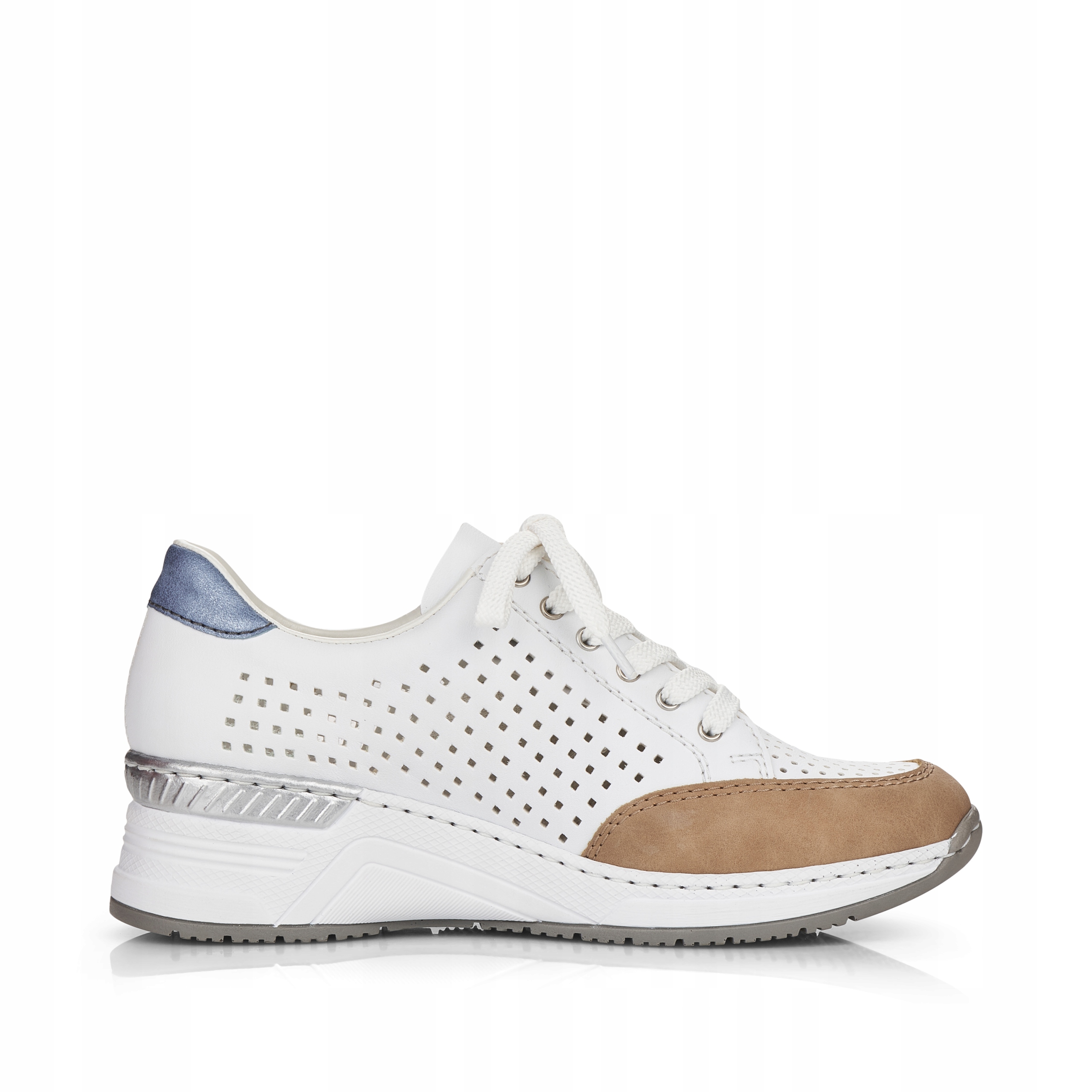 RIEKER Sneakersy, buty, półbuty białe N4327 Marka Rieker