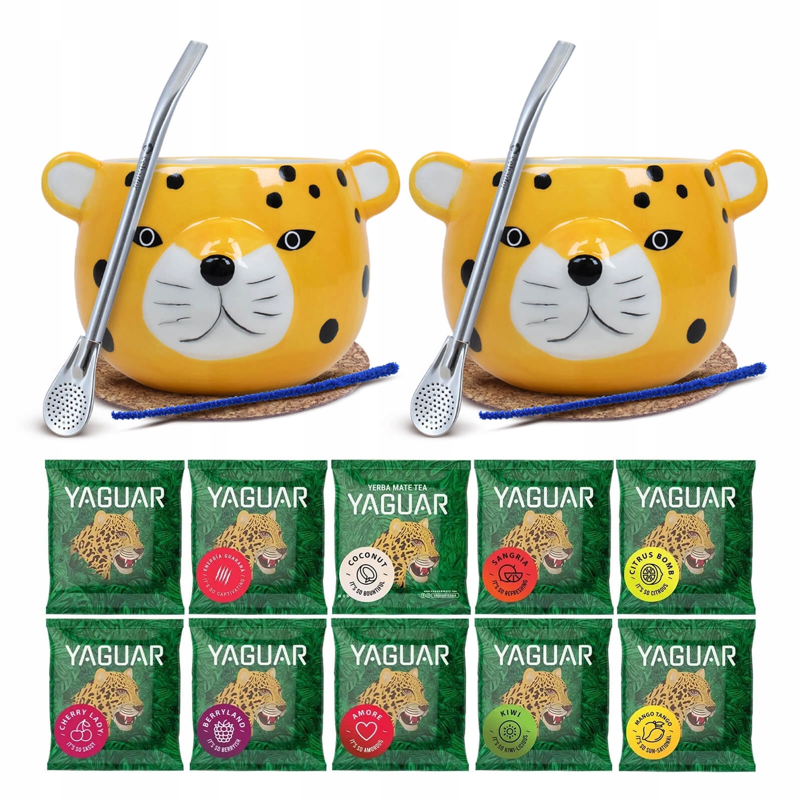 Levně Sada Yerba Mate Pro Dva vzorky Yaguar 10x50 g 2x tykva a 2x bombilla