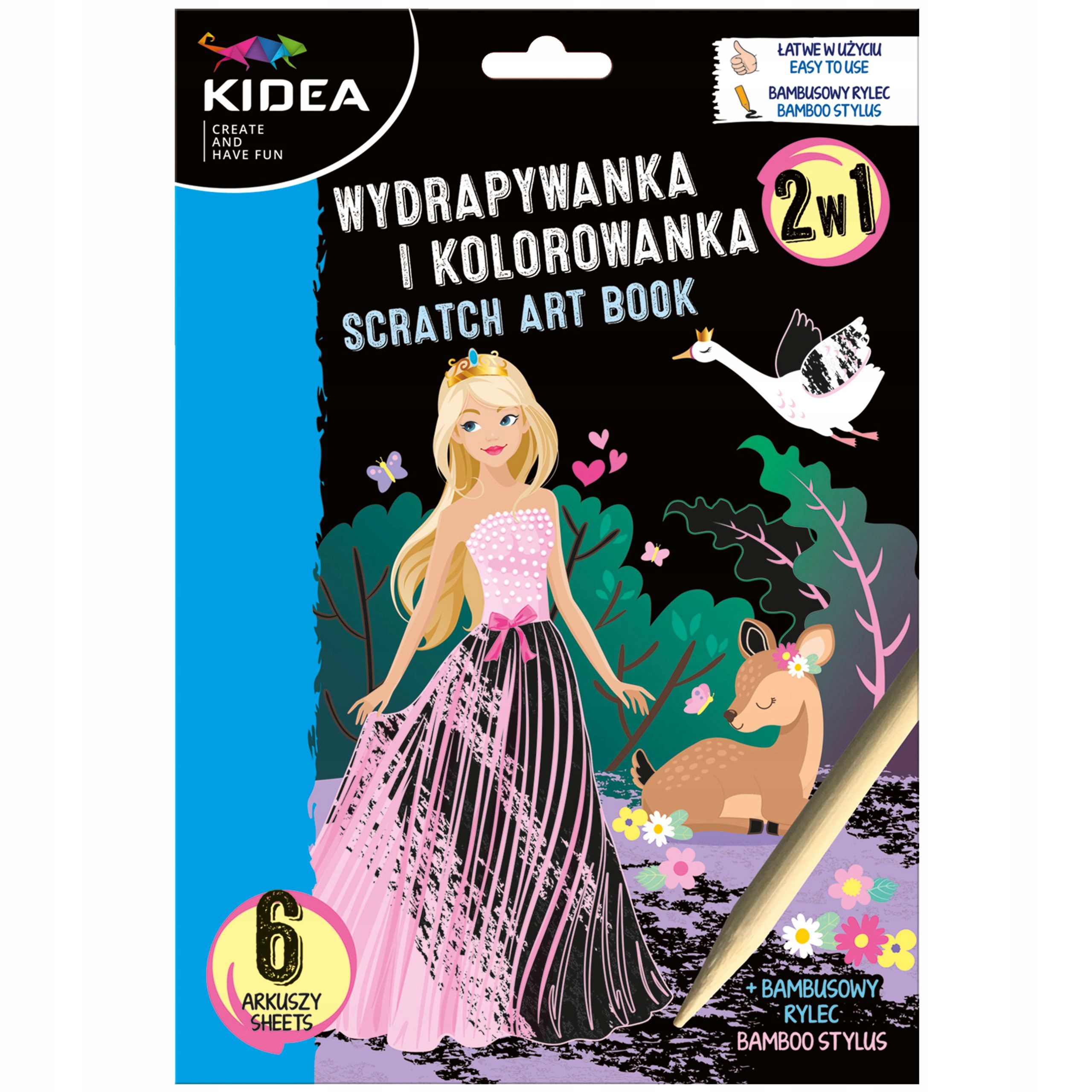 

Wydrapywanka I Kolorowanka Księżniczki 2W1 Kidea