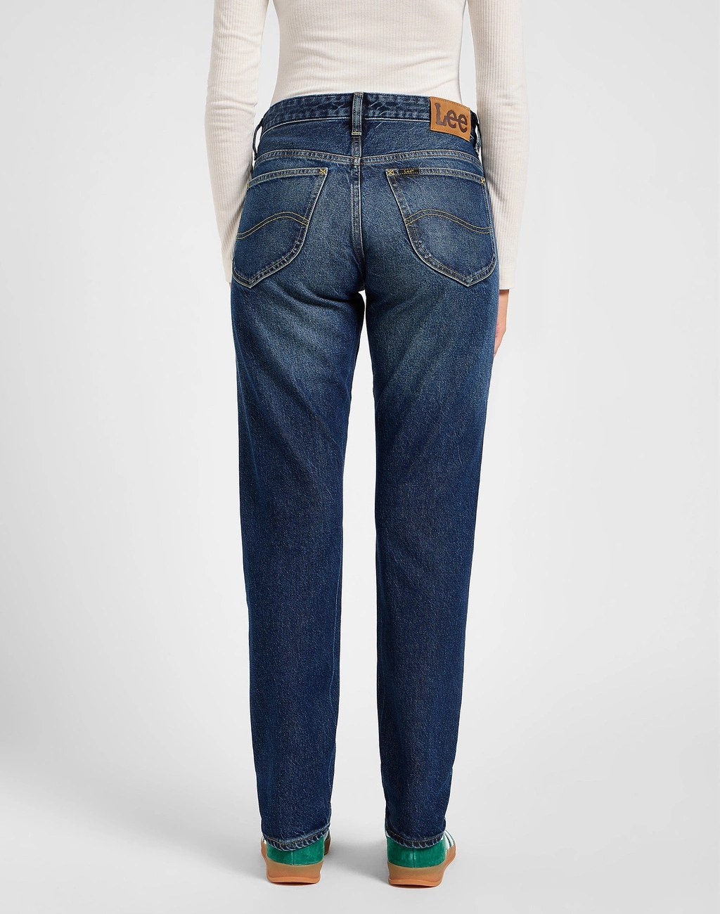 Dámské jednoduché džínové kalhoty Lee Rider Jeans Hyper Dark 112355235 27/31