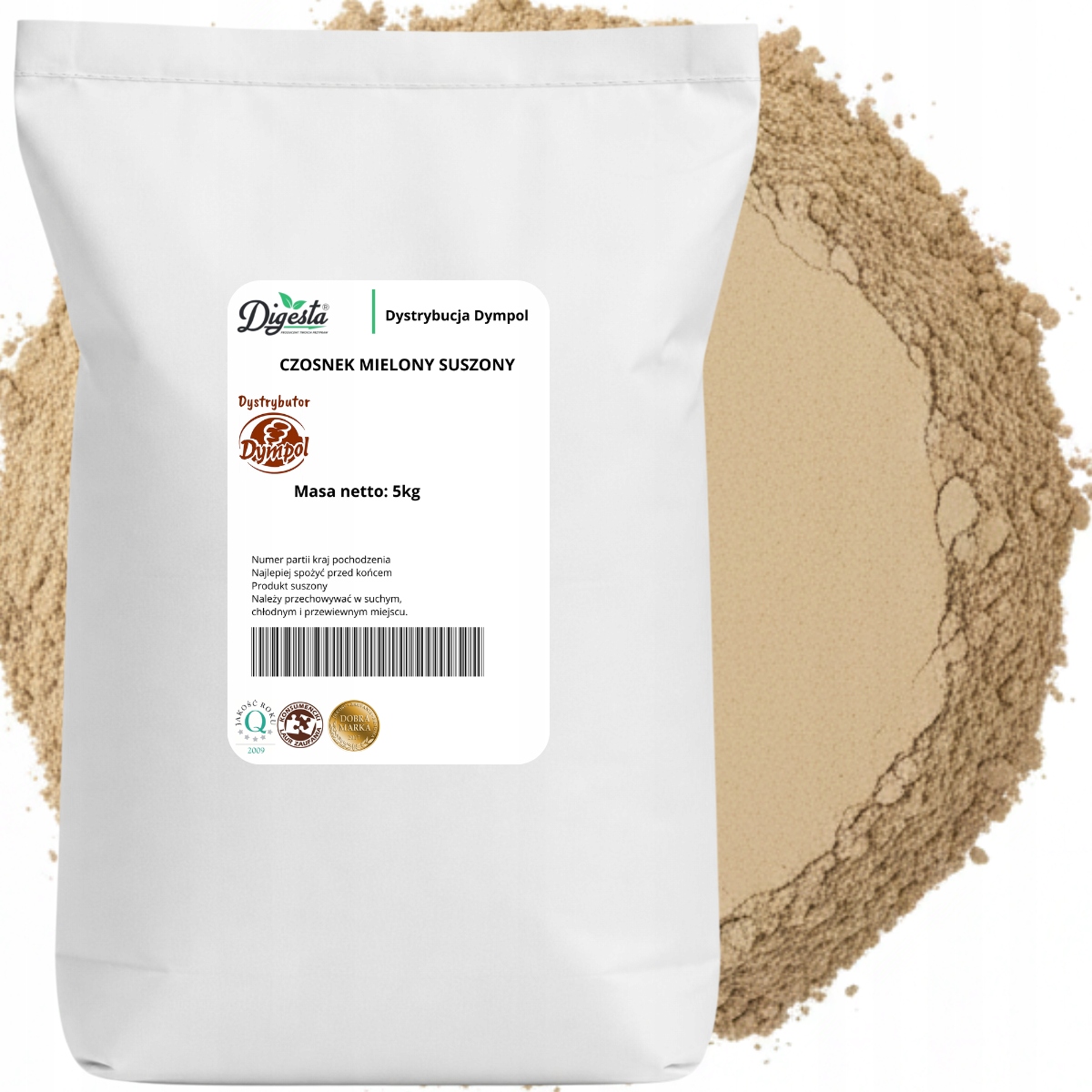 Czosnek Mielony Suszony Naturalny Aromatyczna Przyprawa Jakość Premium 5 kg