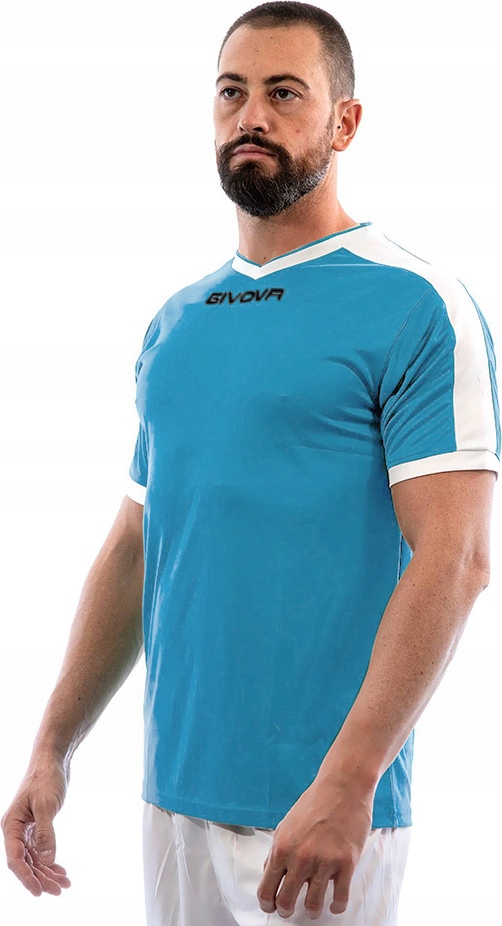 Koszulka Givova Revolution Interlock Błękitno-biała MAC04 0503 r L