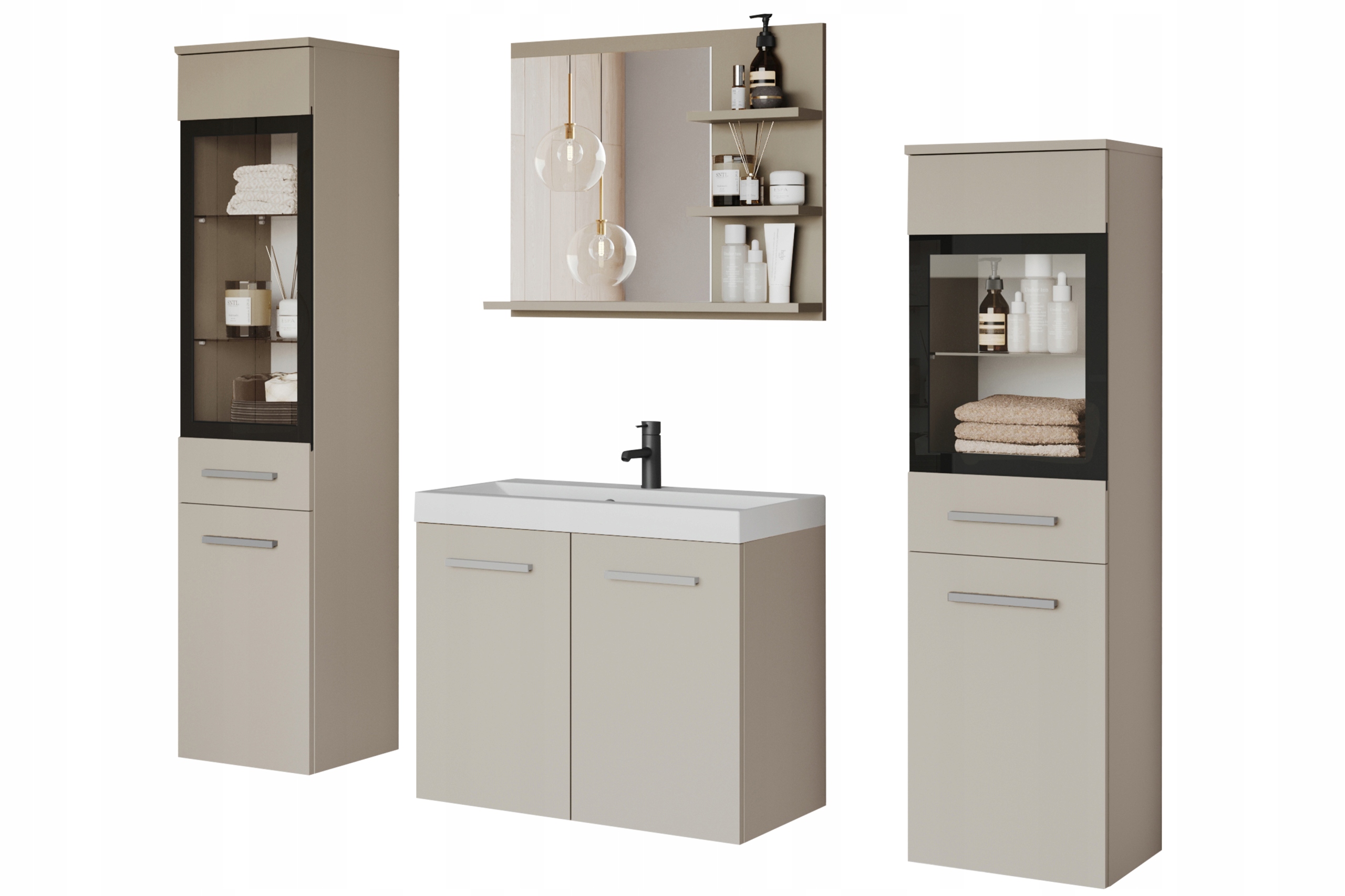 Koupelnový nábytek Udine A Umyvadlo Zrcadlo Vitrína