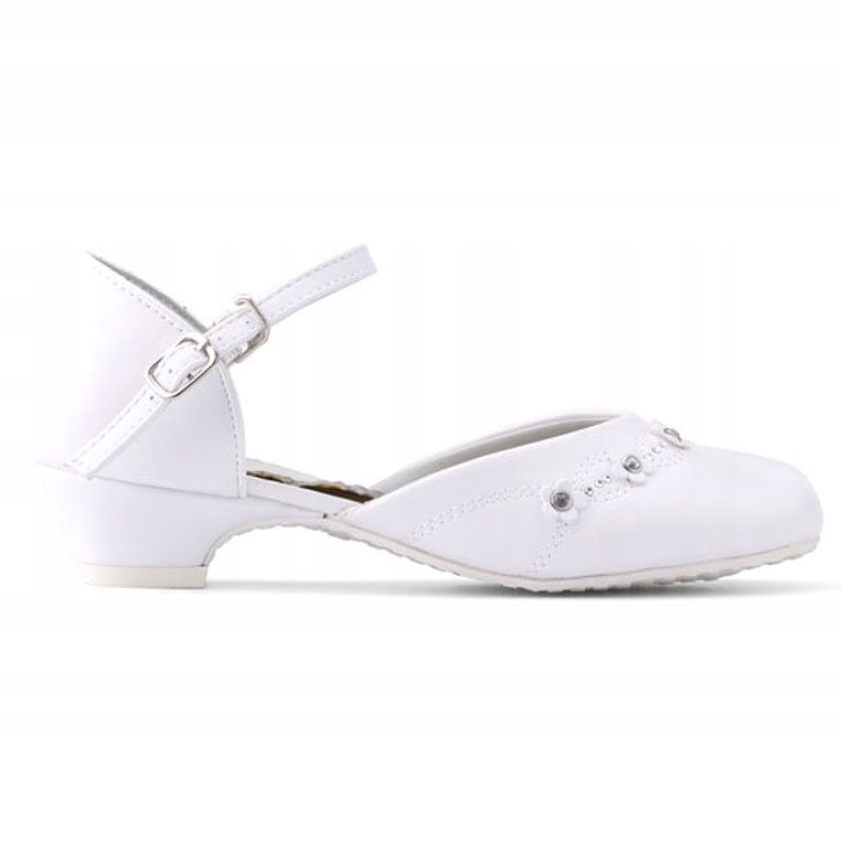 

Buty na komunię dla dziewczynki białe balerinki