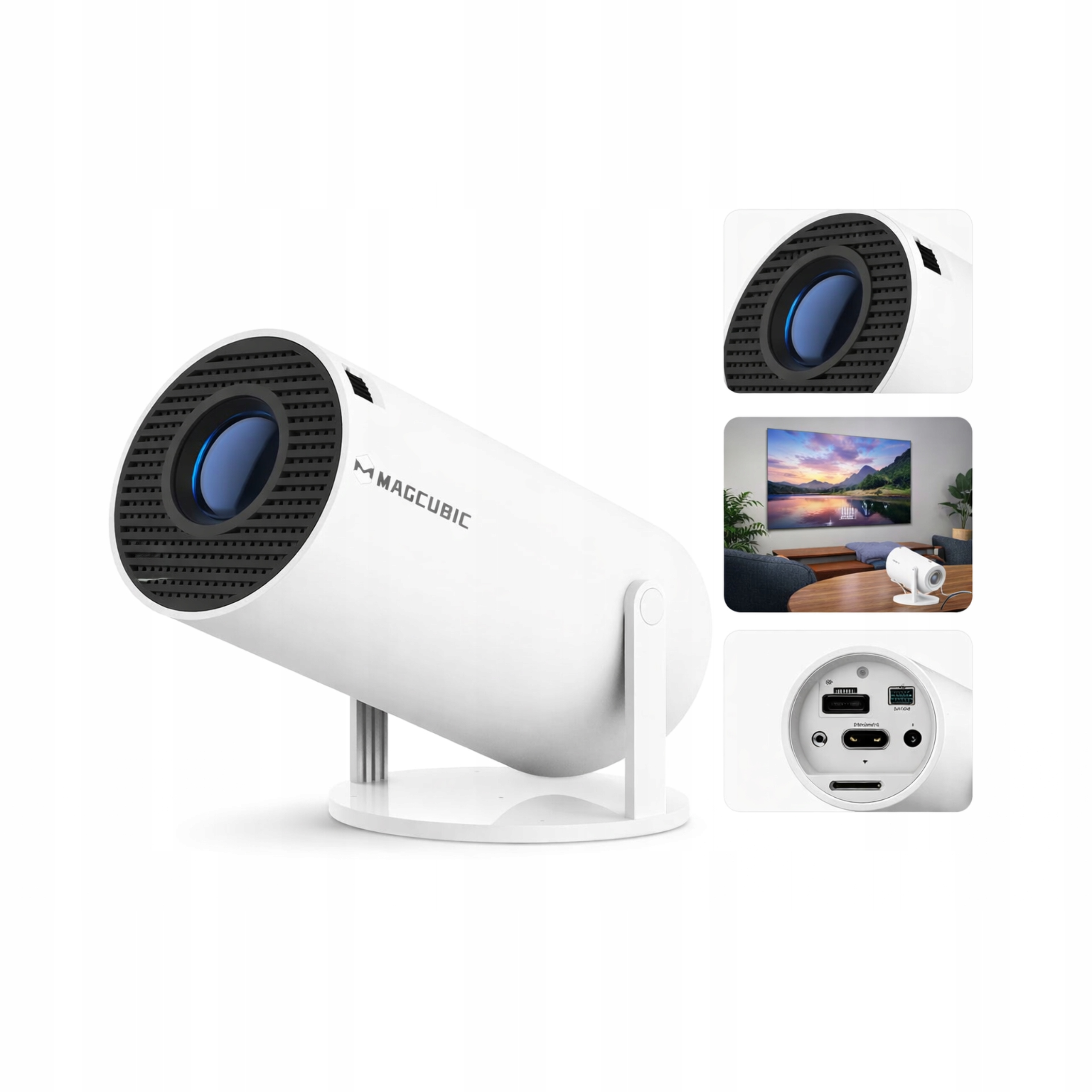 Mini projektor smart 4K WiFi 6 BT5.4 200ANSI 8000 lm 200 palců auto keystone