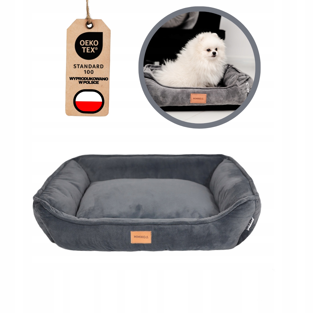 Levně Pelíšek Tmavě šedé Vel 60 x 50 cm pro psa Mimiko.