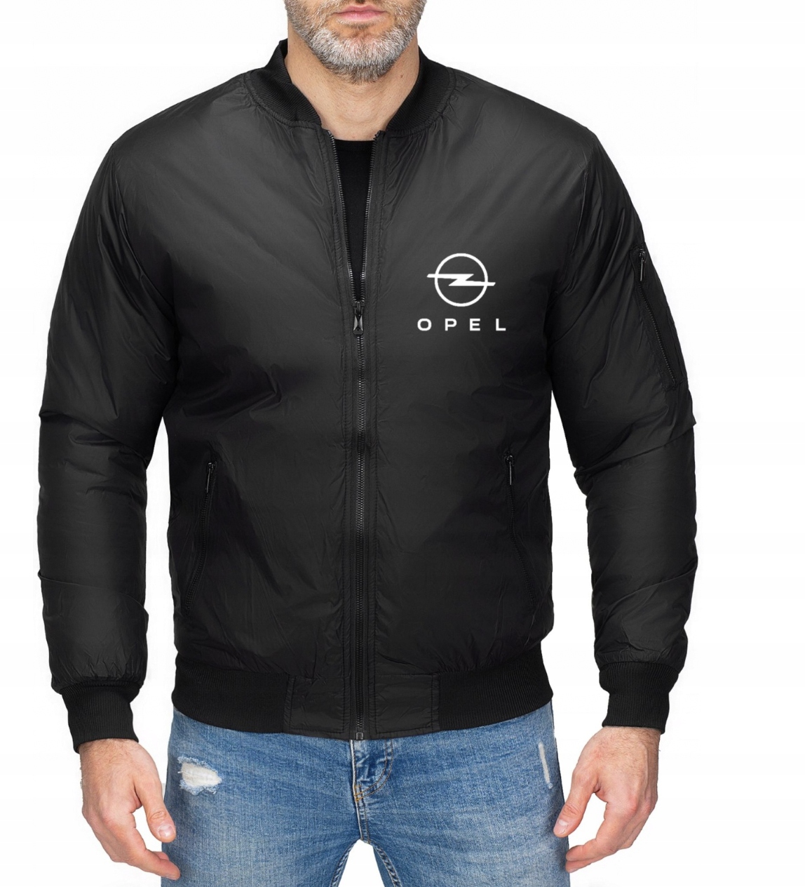 Pánská Bomber Bunda Bomber Přechodová Opel Černá L