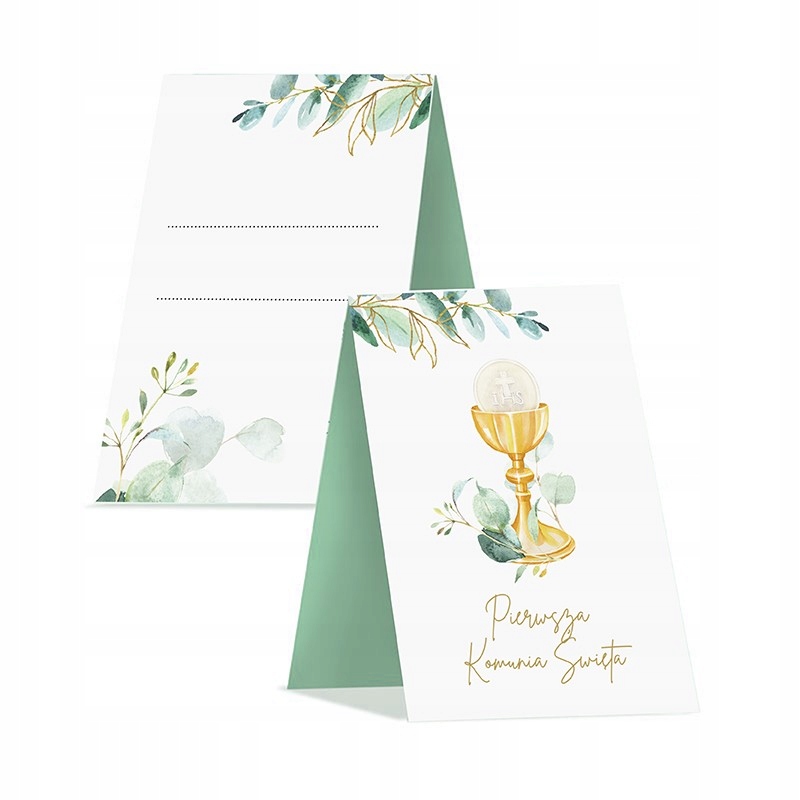 

Winietki komunijne Złoty Kielich eukaliptus 10szt