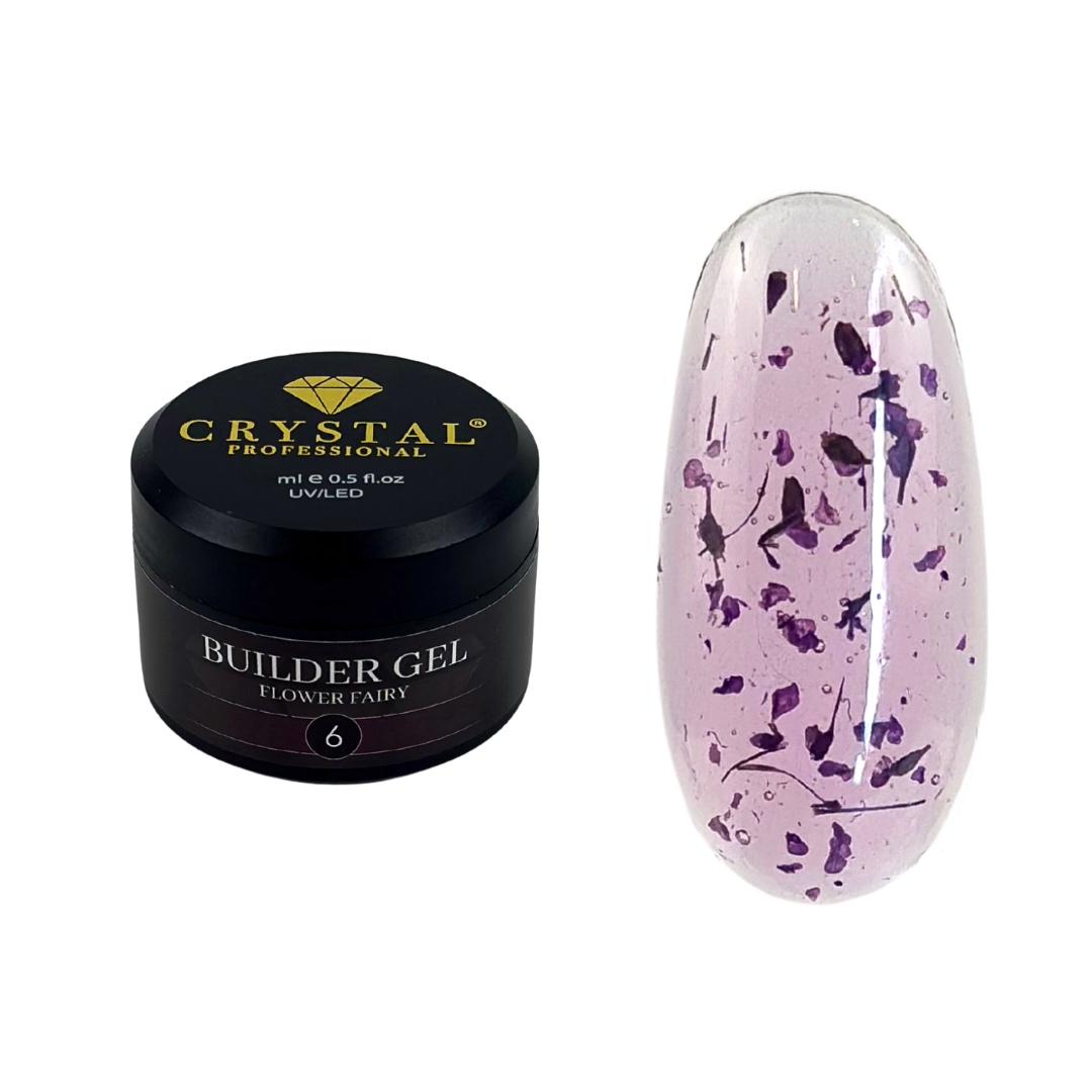 Builder Gel Flower Fairy #6 Crystal Professional Żel budujący