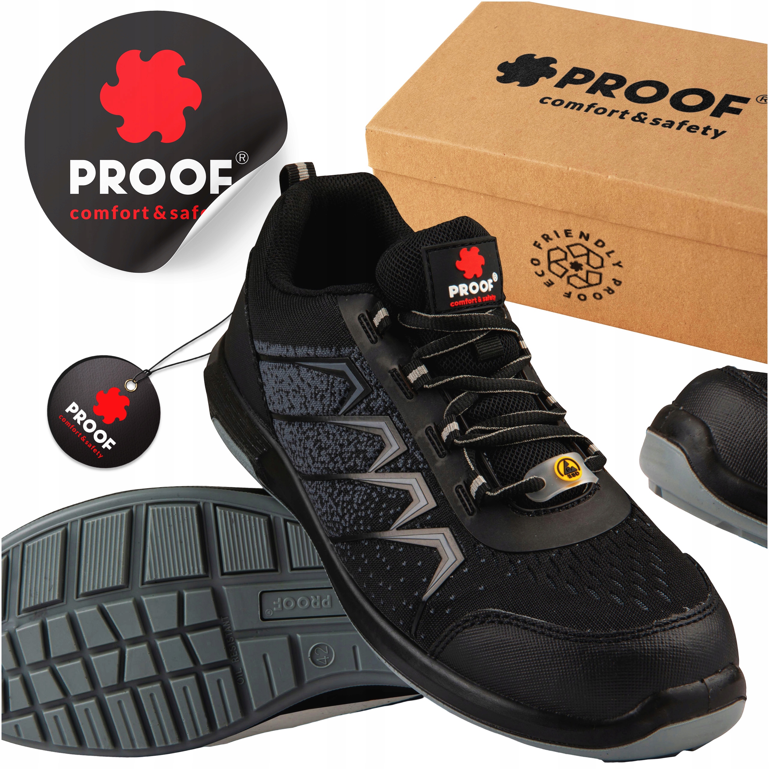 Buty Robocze Męskie Letnie Obuwie Ochronne Bhp Proof S1PS Esd Rozmiar 45