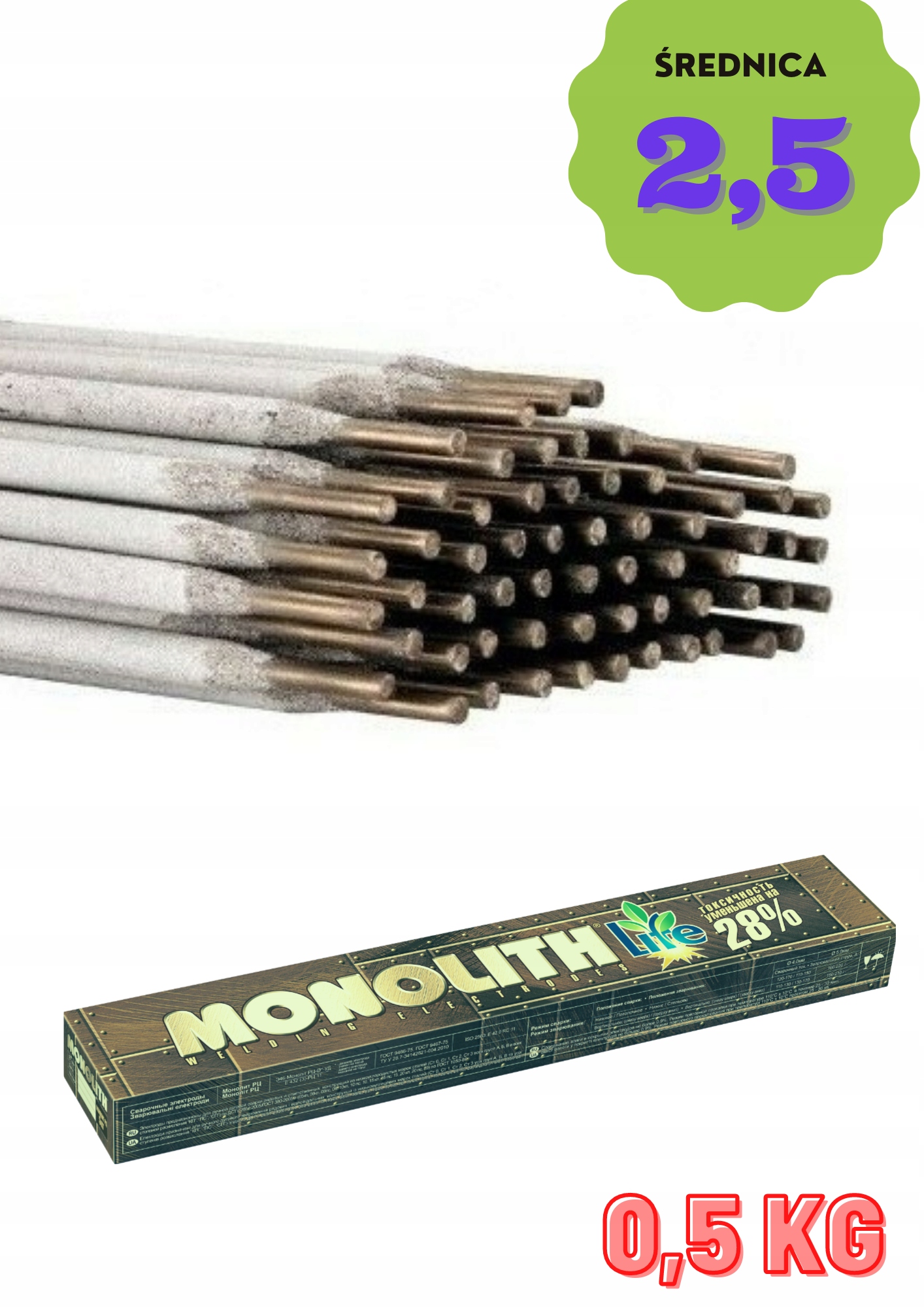 

Elektroda Rutylowa 2,5x350 Rc Monolit 0.5kg