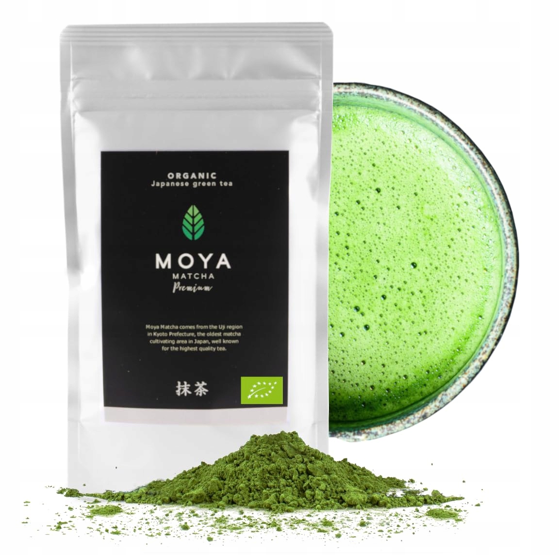 Moya Matcha V Prášku Zelený Čaj v prášku 100g Prémiová ceremoniální kvalita