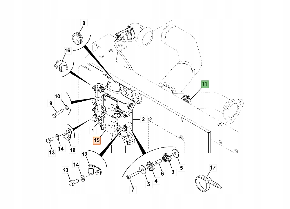 320/A9087 - Датчик NOX 24V 1040mm 320 / A9087 JCB JS220