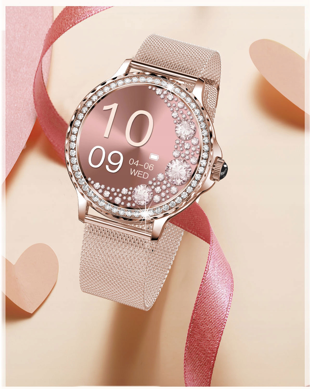 SMARTWATCH ZEGAREK DAMSKI POLSKIE MENU ROZMOWY SPORT CYRKONIE SMART WATCH Rodzaj smartwatch