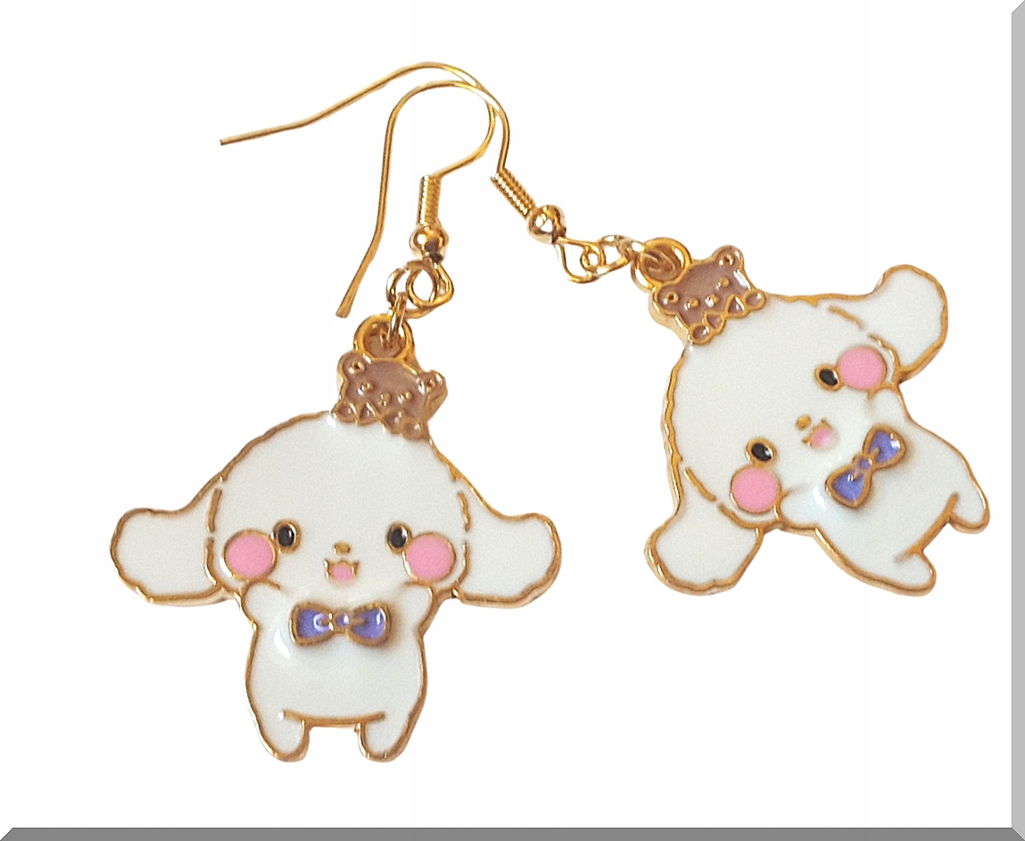 DOBK03 KOLCZYKI DLA DZIECKA CINNAMOROLL PIESEK Z UNIWERSIUM SANRO!