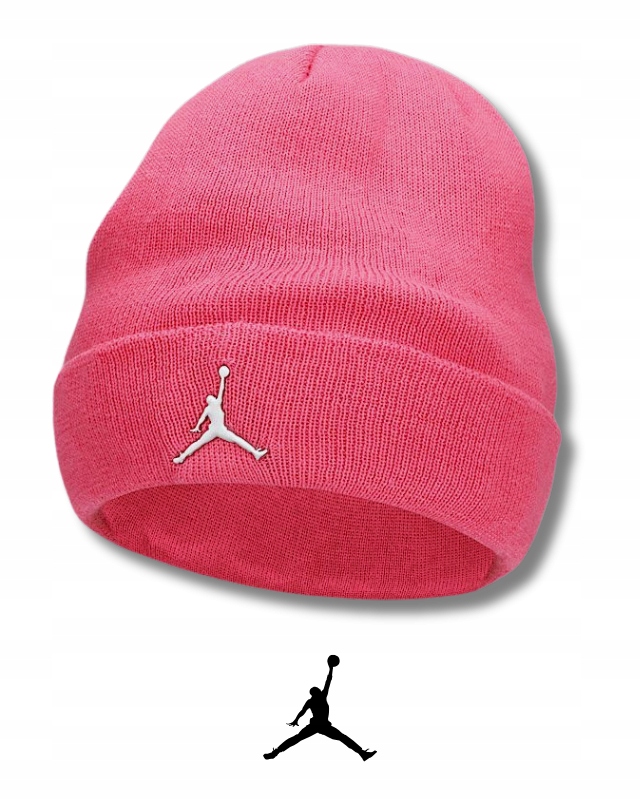Čepice Nike Air Jordan Cuffed Beanie Růžová Metal Logo Silver