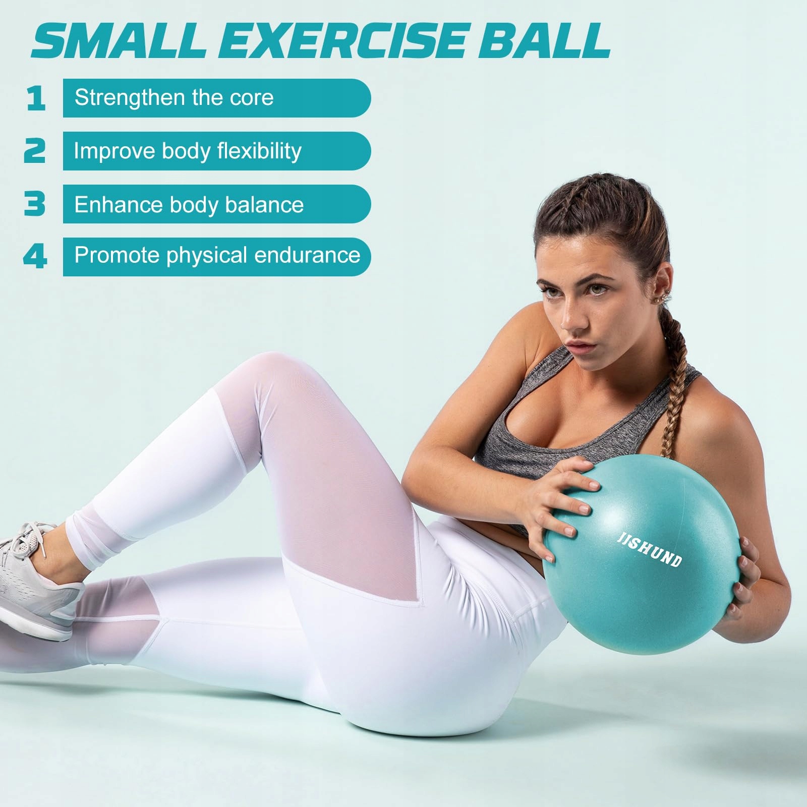 JJSHUND Piłka Pilates 25 cm Mała Miękka Piłka do Jogi i Fitness w Domu — miniatura 5