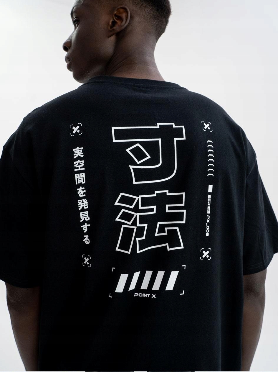 Tričko Tričko s krátkým rukávem Oversize Pánské Černá Point X Symbol M