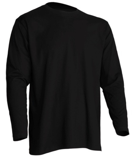 

Koszulka z długim rękawem 100% bawełna Czarna 4XL