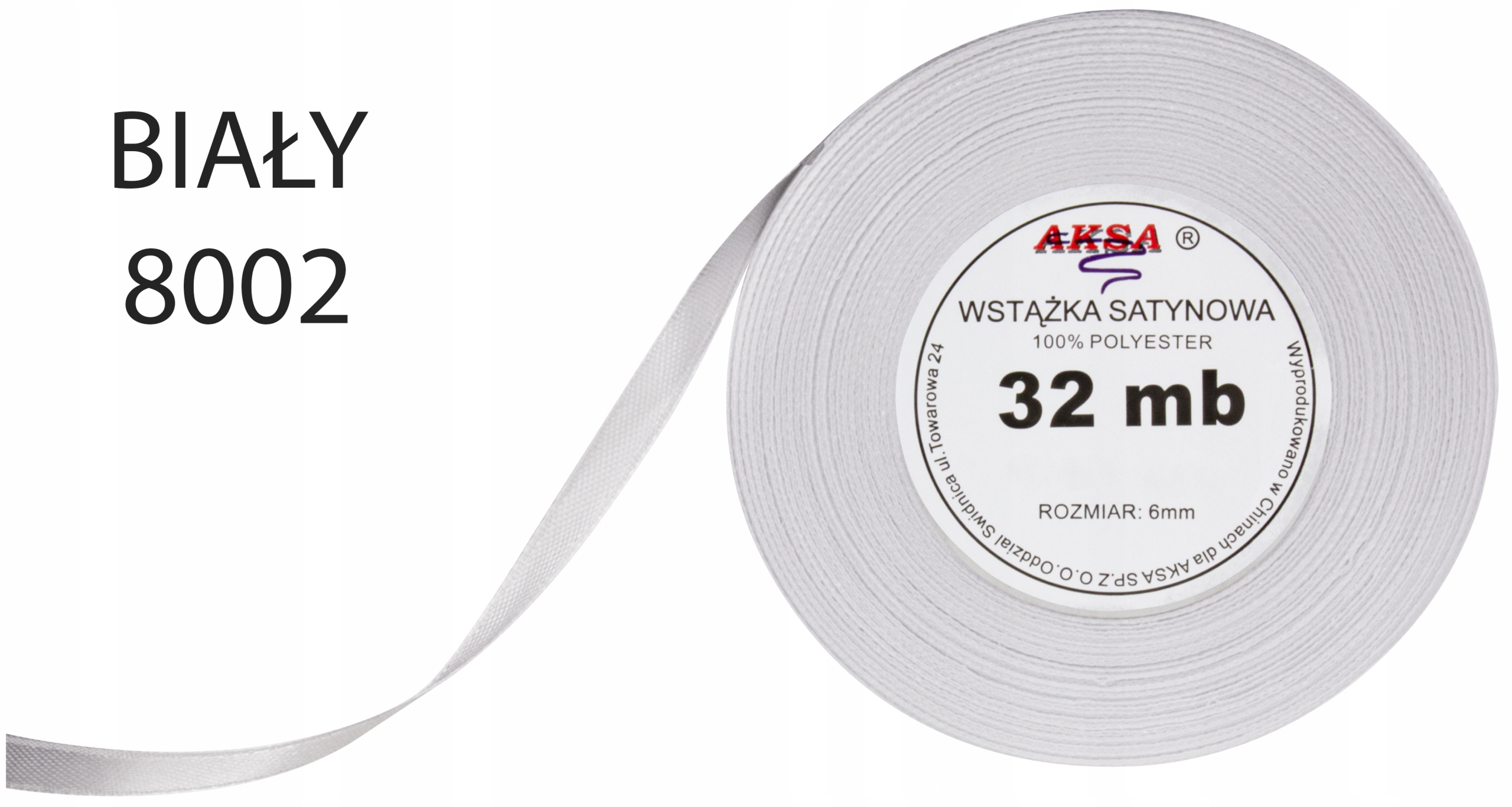 TASIEMKA WSTĄŻKA SATYNOWA ATŁASOWA 6MM 32MB KOLORY Marka Inna