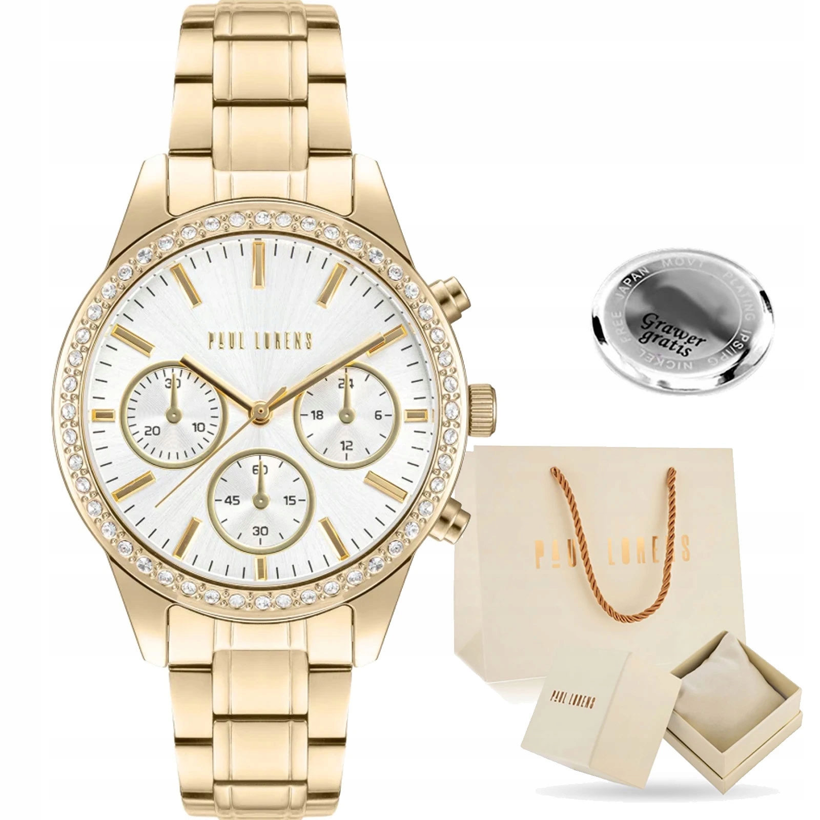 Dámské hodinky Paul Lorens Loretta elegantní se zirkony Dárek s gravírováním
