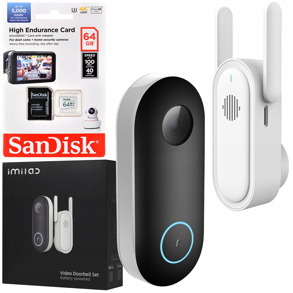Wideodzwonek do drzwi IMILAB Video Doorbell 2.5k Łączność Bezprzewodowy