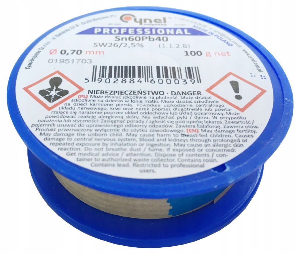 

Cyna Ołowiowa 0,7mm 100g z topnikiem