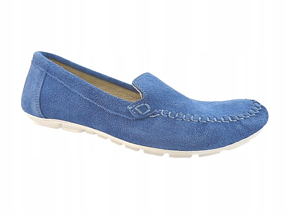 Dámské polobotky J.w 39,5 modré kožené pohodlné kožené mokasíny