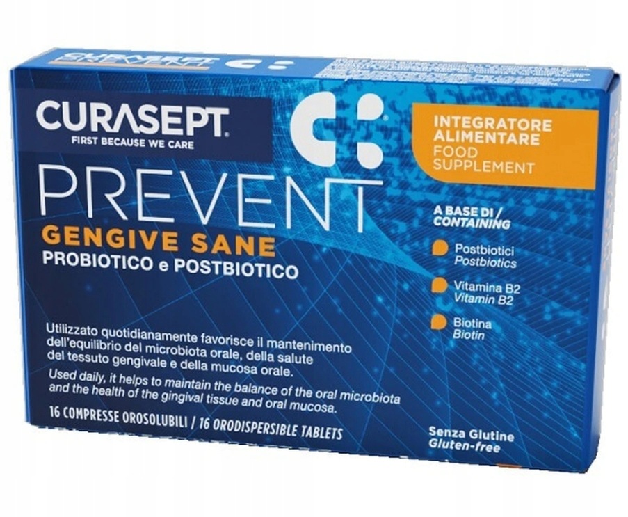 Curasept Prevent Gengive Sane Tabletki 16 szt. probiotyk bezglutenowy