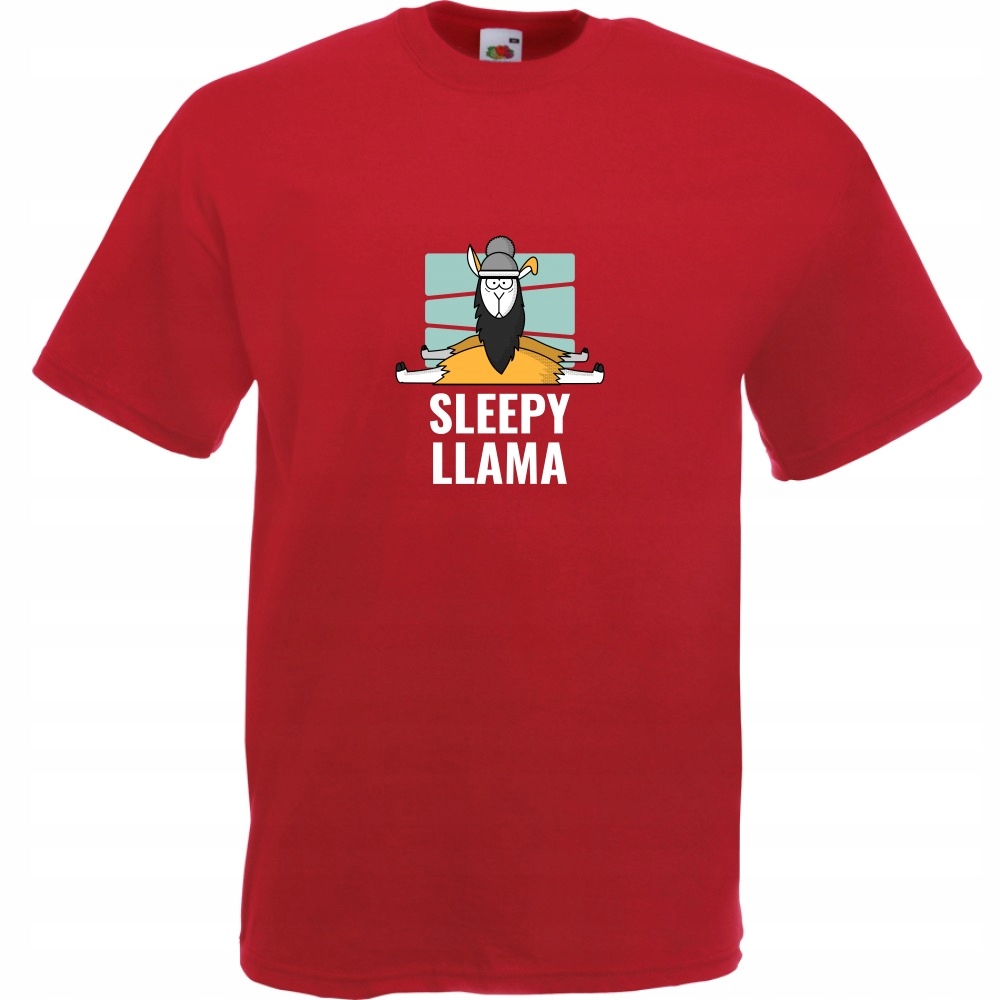 

Koszulka sleepy llama lama M ceglana czerwona