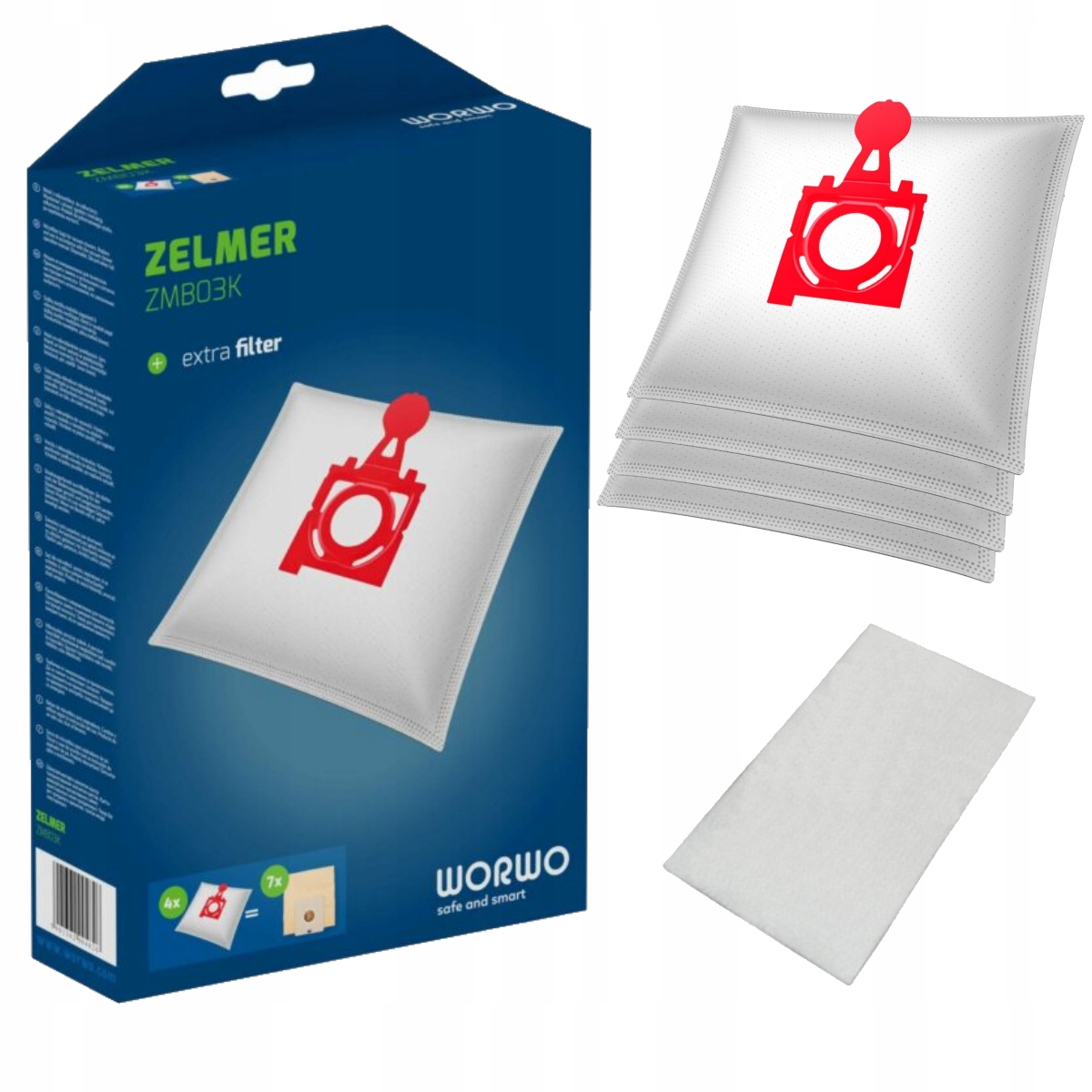 

4x Worki do odkurzacza Zelmer Jupiter ZMB03K