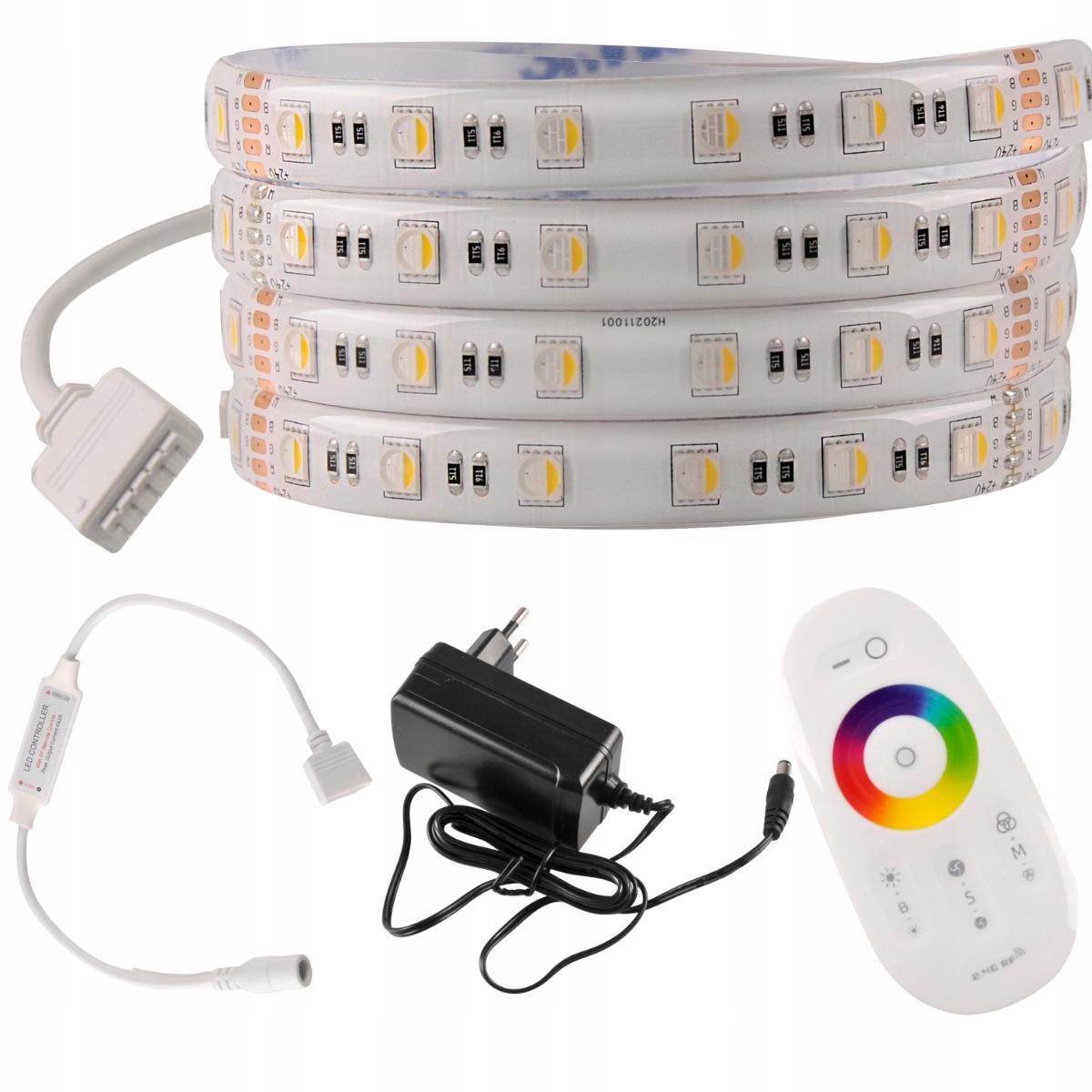 Sada Led pásků Rgb 4000K 5 m 24 V s dálkovým ovládáním do koupelny Polux