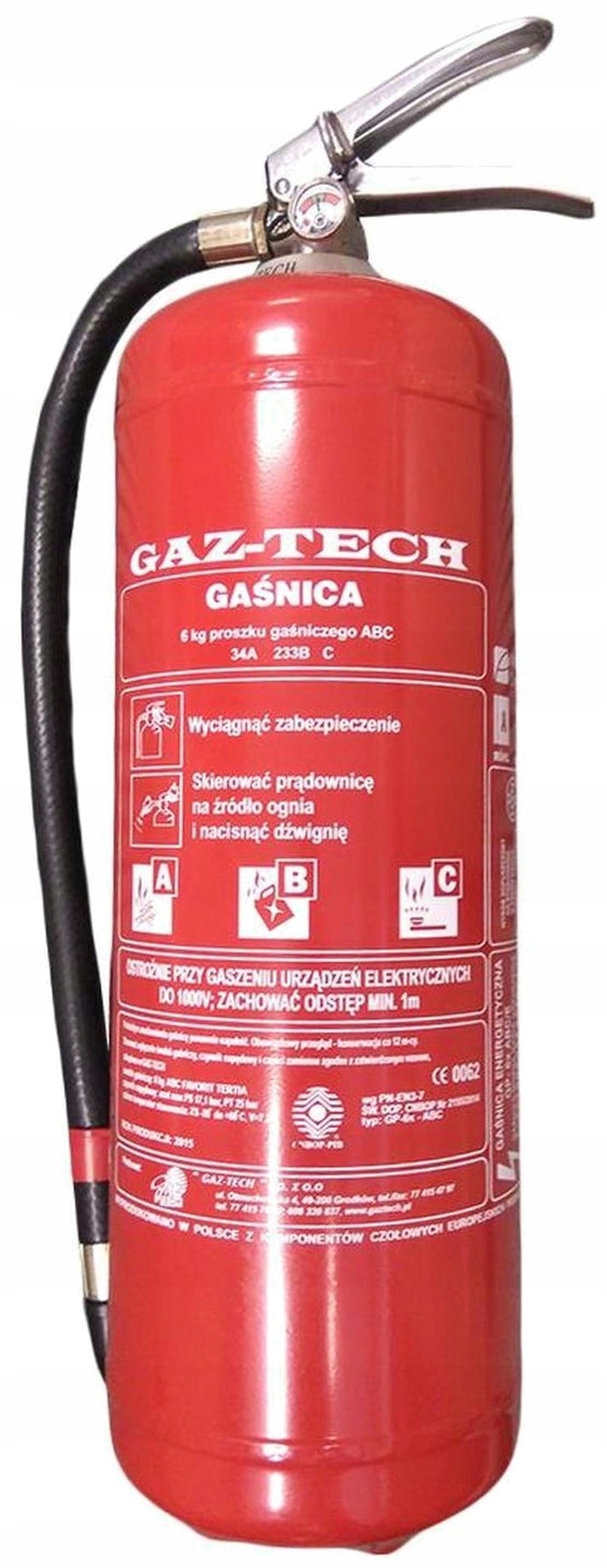 

Gaśnica Proszkowa 6 kg Abc Gaz-tech Tir Adr Bhp