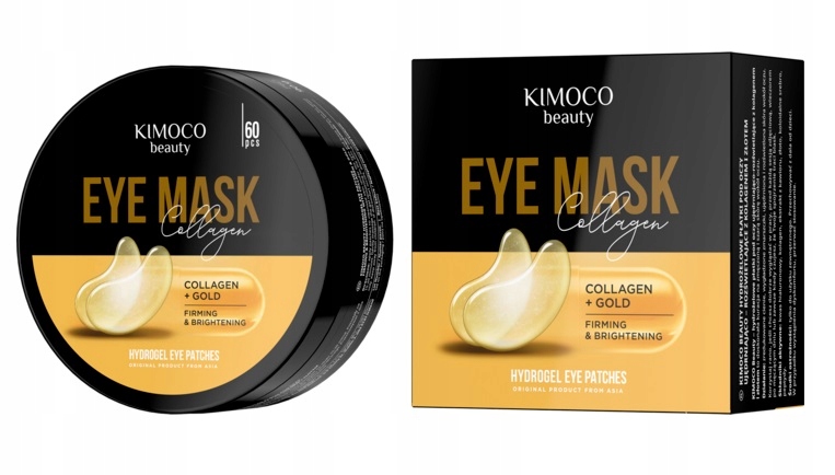 Kimoco Beauty płatki pod oczy ujędrniająco-rozświetlające z kolaganem 60szt