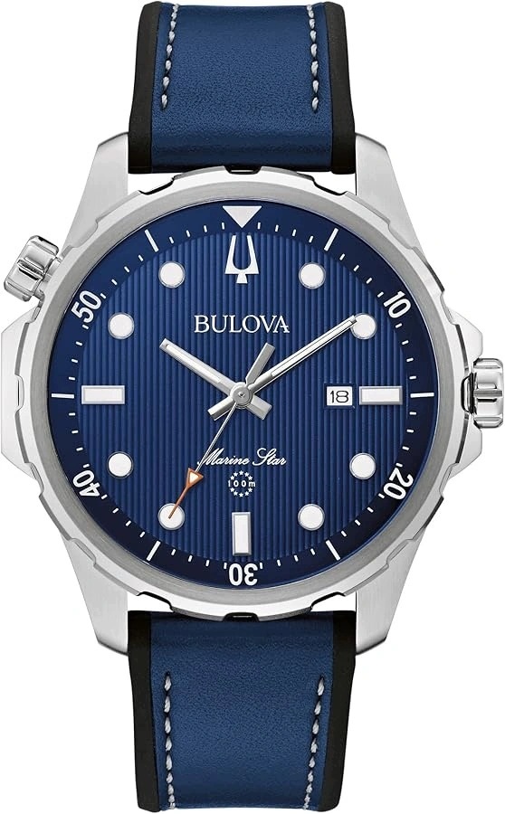 Pánské Hodinky Bulova 96B419 Marine Star Modré S Řemínkem Neobrtie 100 M