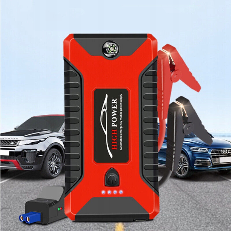Jump Starter Startování Motoru Powerbank Kompas Kabely 4 X Usb 99800 mAh