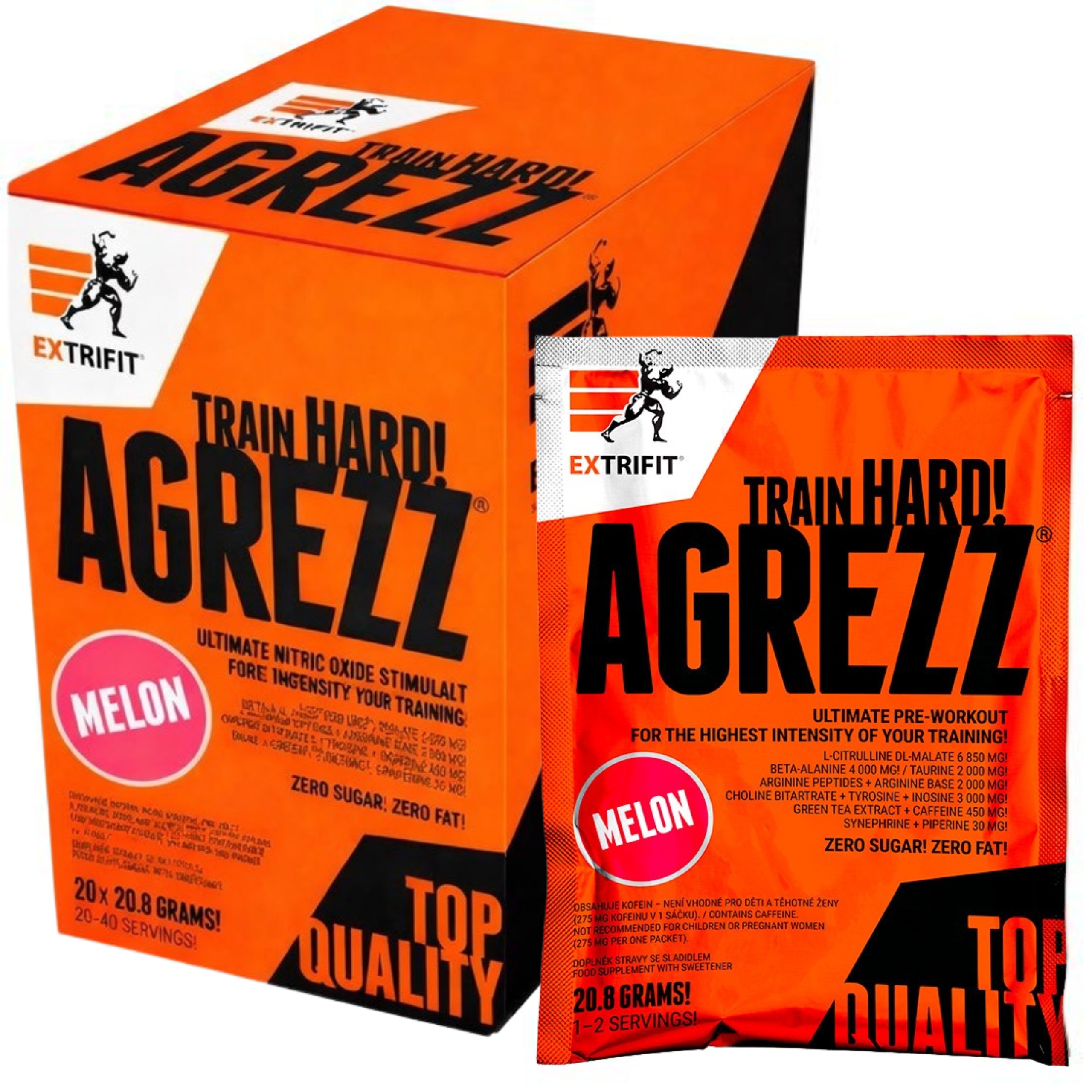 Předtréninkovka Agrezz x20 Preworkout Síla Energie Pumpa Trénink Extrifit