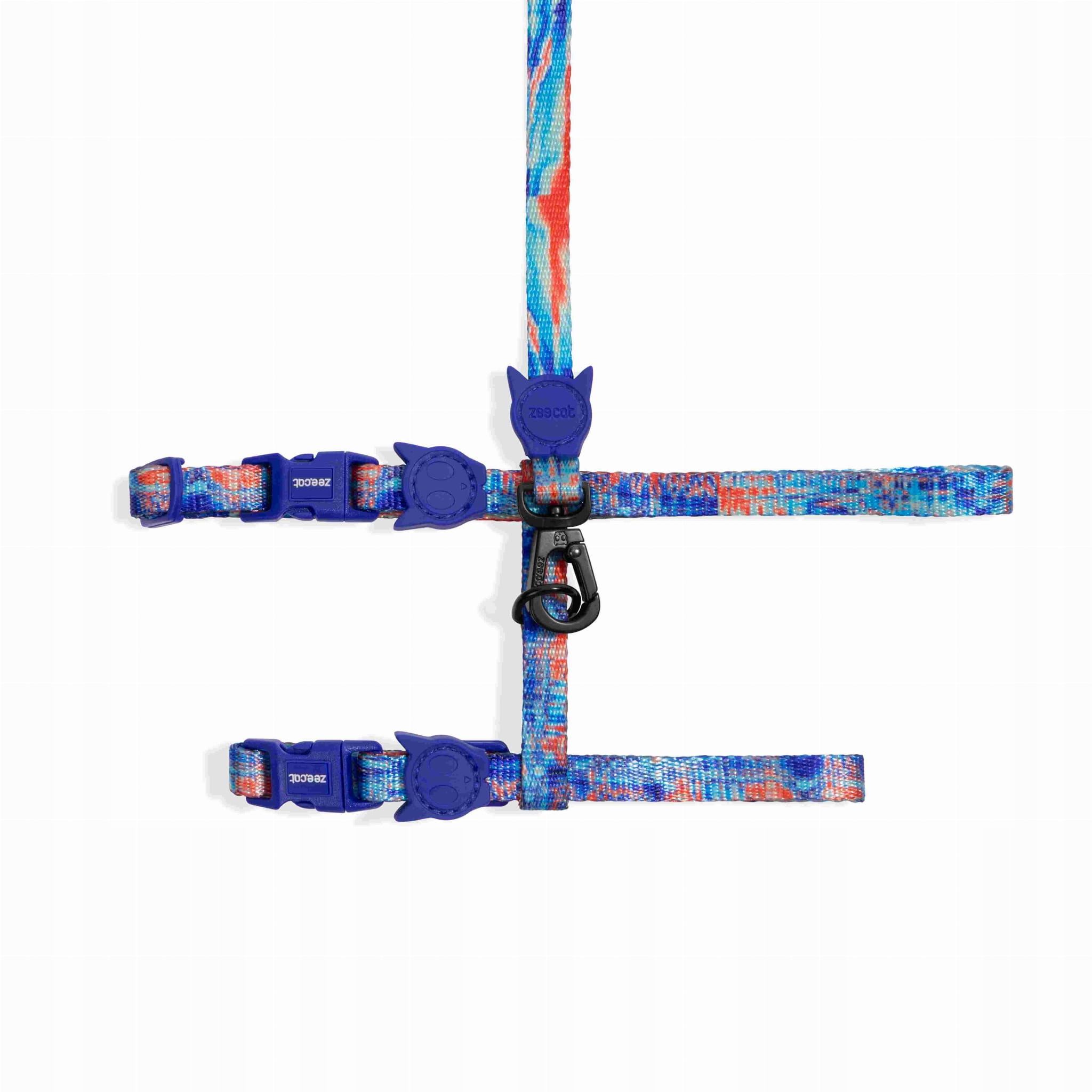 Levně Zee Cat Postroj a vodítko pro kočky Glitch Error 404