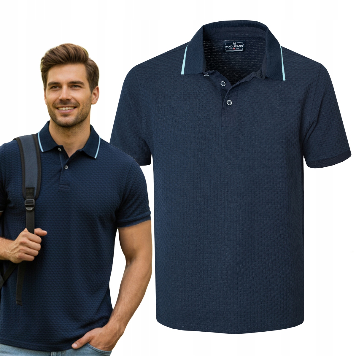 polokošile Pánské Tmavě Modré Bavlněné Mercant Elegantní L Pako Jeans