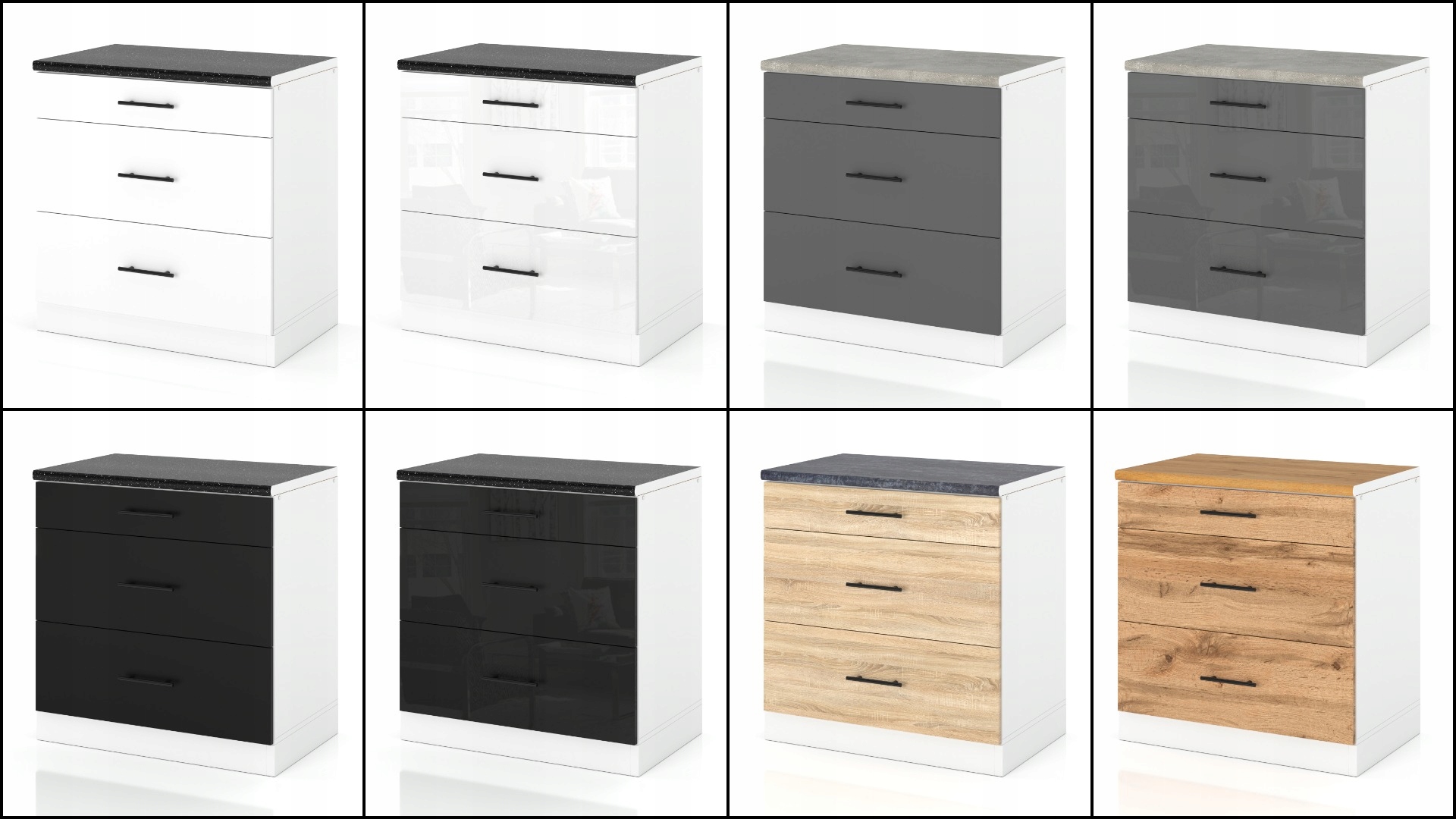 SZAFKA KUCHENNA DOLNA STOJĄCA 3 SZUFLADY DĄB WOTAN 80CM Marka Concordia