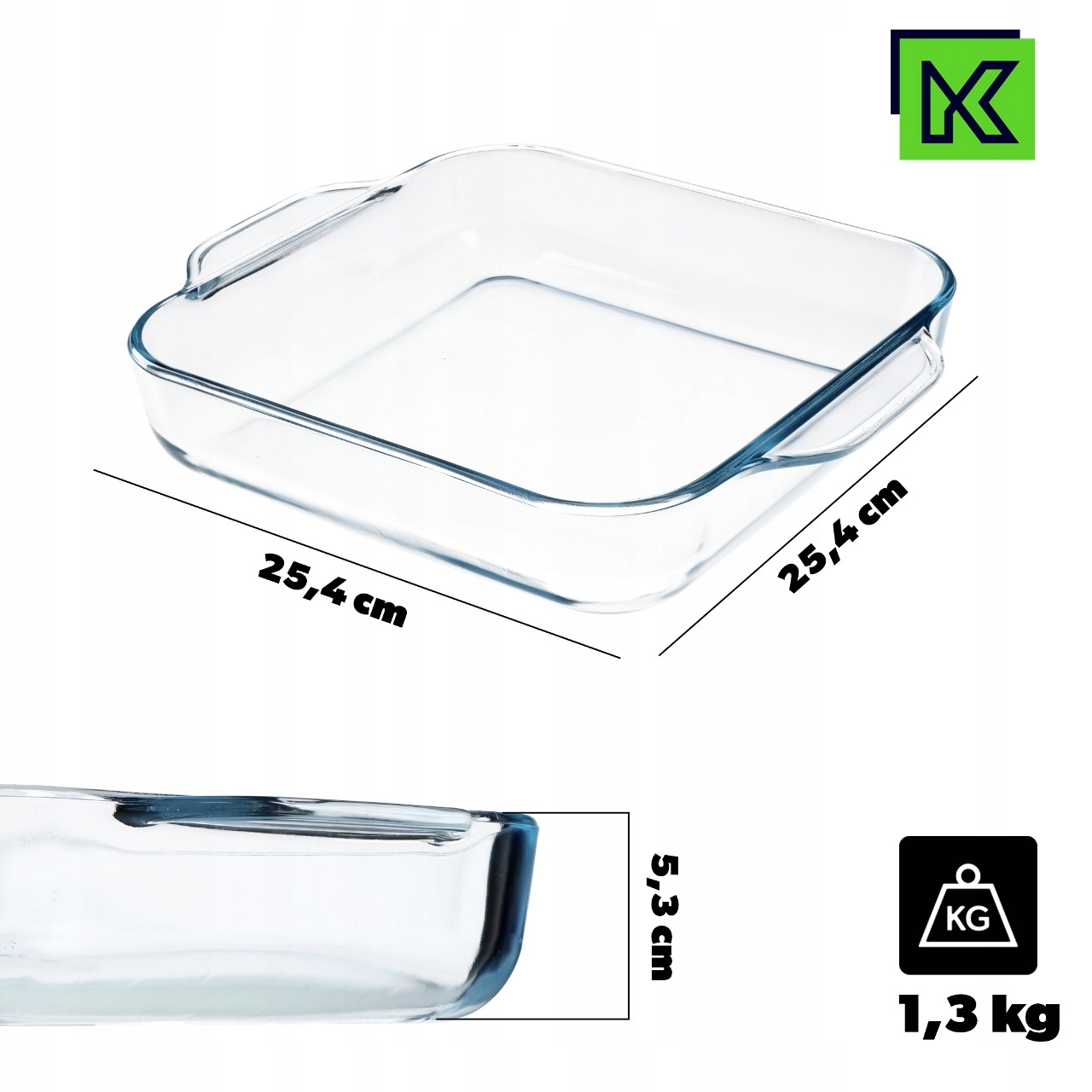 NACZYNIE ŻAROODPORNE KWADRATOWE 2,4L SZKLANE Kod producenta 5906479423881