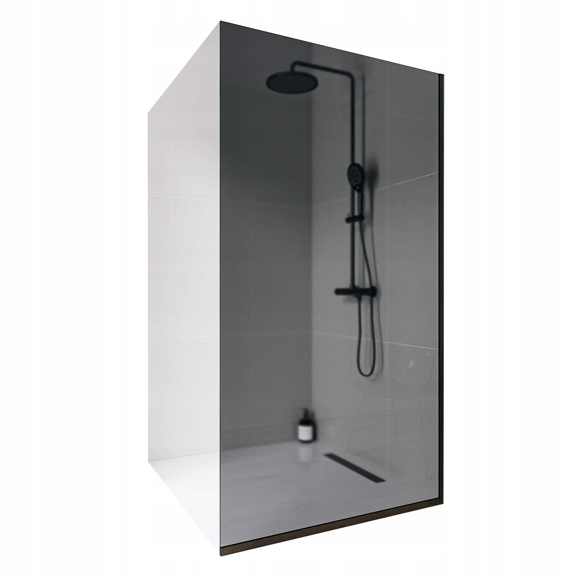 Ścianka prysznicowa 80cm kabina Walk-In profil podłogowy szkło Esg 10mm